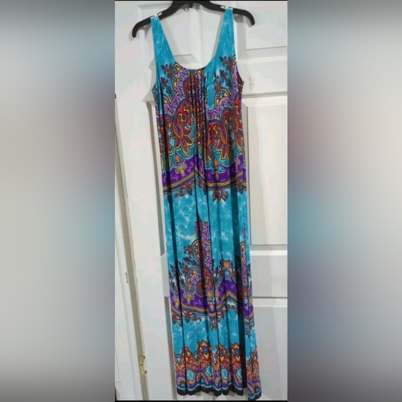 MAXI DRESS LADIES SIZE 8 Summer Fancy Sleeveless Polyester/Spandex Easy Care - Picture 6 of 16